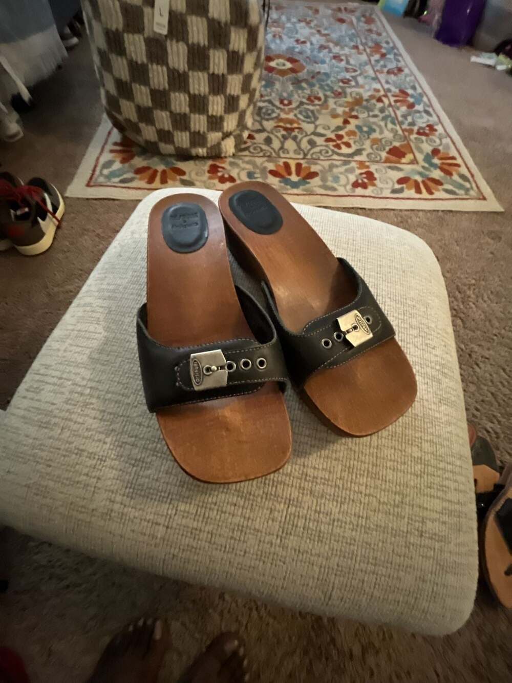 RE/DONE & Dr. Scholl's Collaboration Leather Platform Slide Sandals
